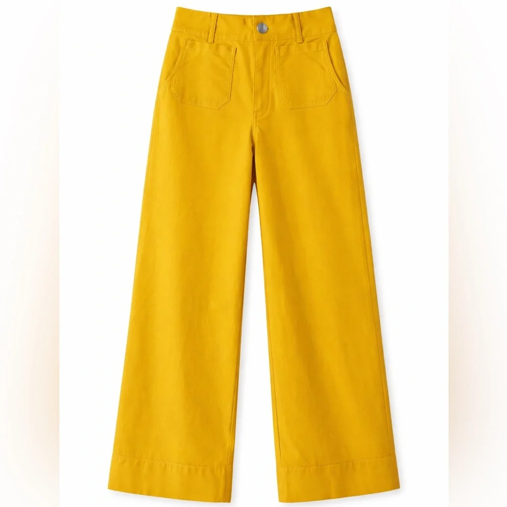Miduo Bold Mustard Wide-Leg Pants - Picture 2 of 8